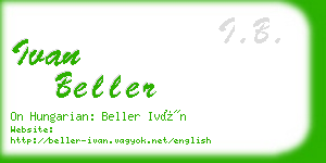 ivan beller business card